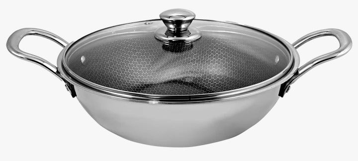 6% OFF - AIRLOCK - Triply Kadhai - HoneyComb (Glass Lid)