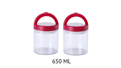 CLEAR ROUND SNAP HINGE CONTAINER  650 ML